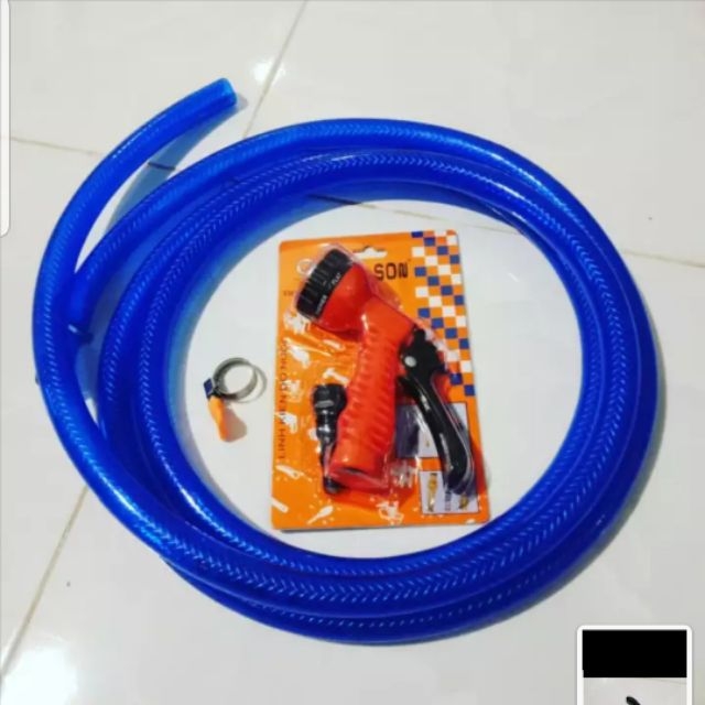 Combo 5m Dây ống nước dẻo màu xanh - Dây lưới xanh cuộn tưới cây, rửa xe, rửa sân