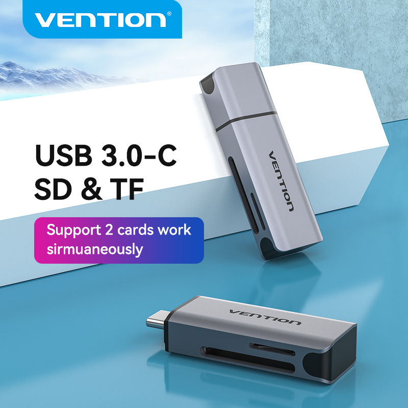 Vention Đầu Đọc Thẻ USB Thẻ Nhớ SD Đầu Đọc Thẻ Type C USB 3.0 Sang SD TF