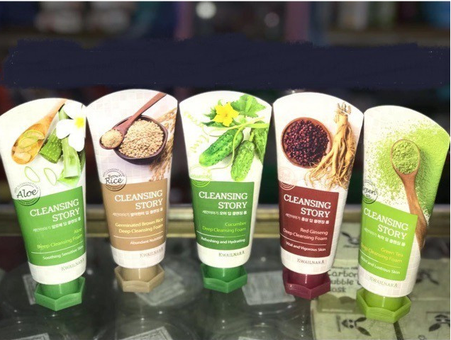 Chính hãng Sữa rửa mặt Cleansing Story Hàn Quốc 120g chiết xuất lô hội, dưa leo, trà xanh, gạo nâu, nhân sâm