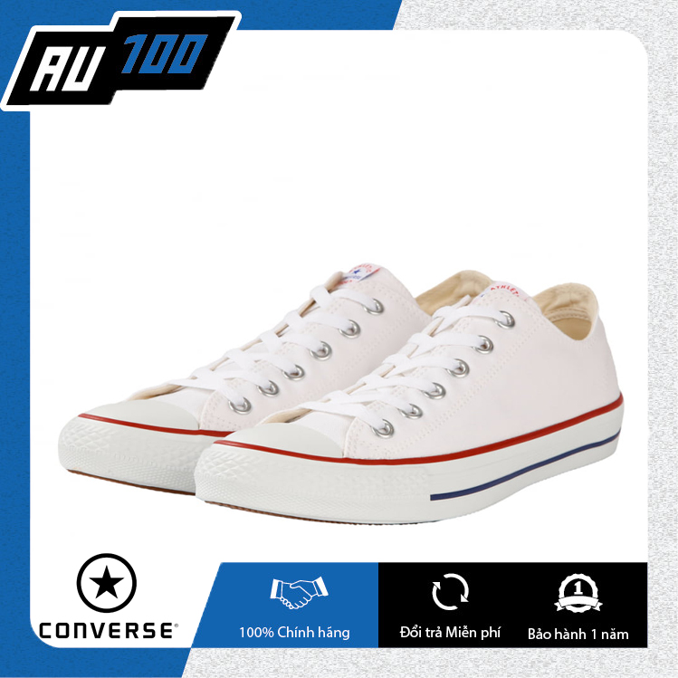 Giày Converse nữ màu trắng viền đỏ đen