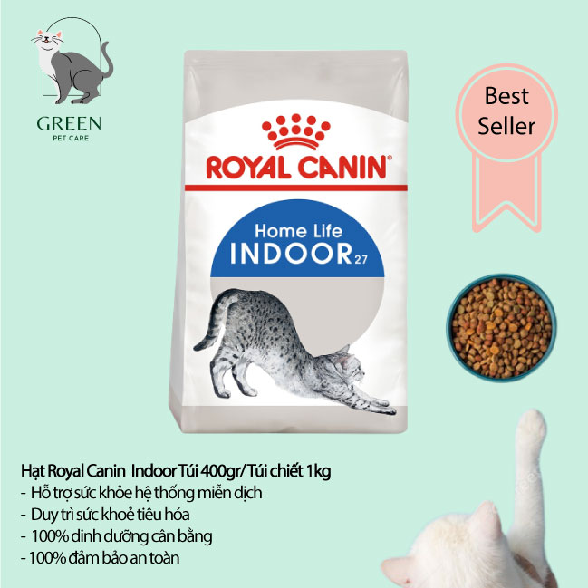 Hạt royal canin indoor cho mèo túi 400gr/Túi chiết 1kg