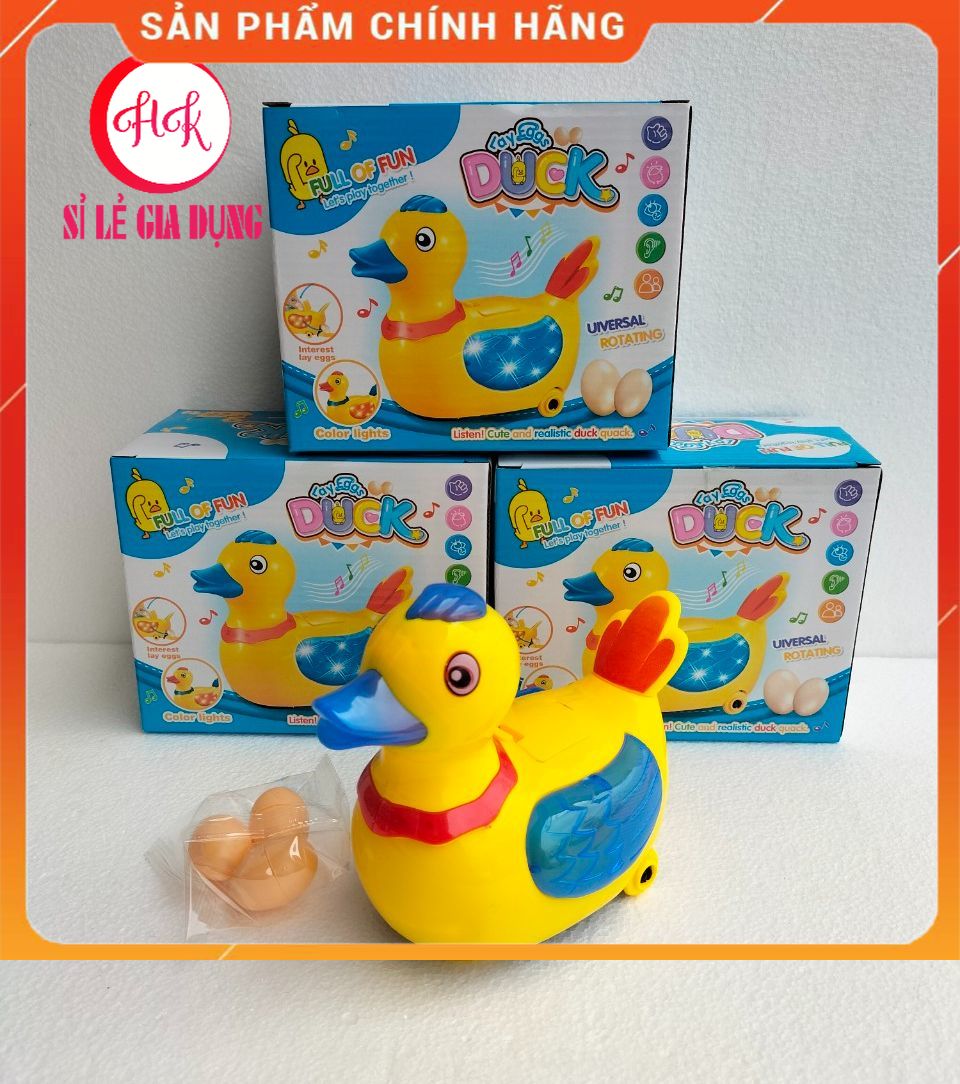 Đồ chơi vịt đẻ trứng - gà đẻ trứng- có đèn nhạc vui nhộn - vịt đi xe máy dành cho bé hk mart