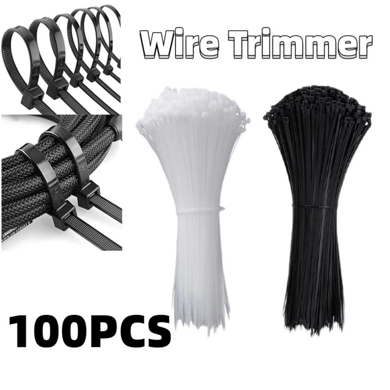 Dây rút nhựa thít nhựa lạt đen trắng Bó 100 cái
