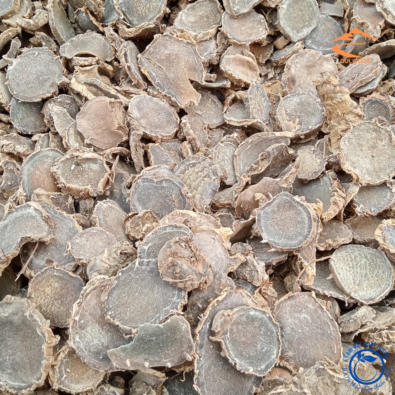 Nghệ đen khô thái lát từ nghệ đen tươi, củ già, dược tính cao đau dạ dày, ăn không tiêu, tắc kinh, nôn trớ