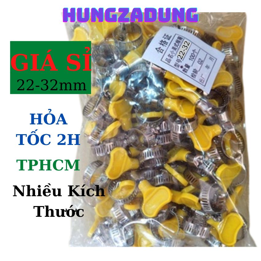Đai siết inox 301 cổ dê giá sỉ đai siết ổng nước cổ dê ,dây ga bằng inox có tay vặn bằng nhựa đủ size. hungzadung