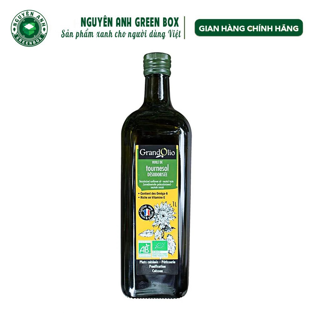 Dầu ăn hướng dương hữu cơ Grand Olio 1l - Đảm bảo thành phần dinh dưỡng