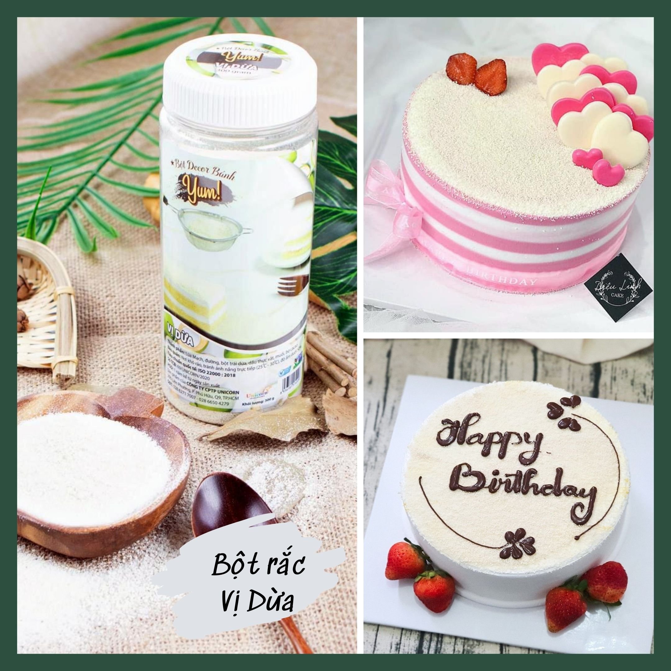 Bột rắc vị DỪA -nguyên liệu trang trí bánh kem- Đồng Tiến Việt Nam