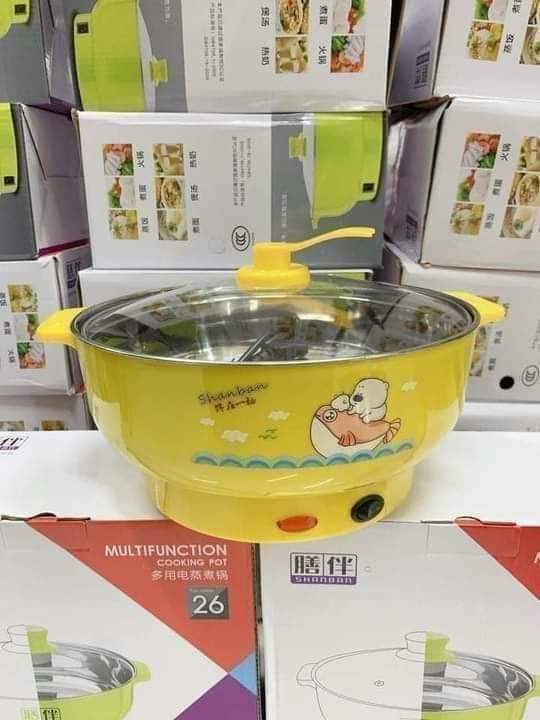 Nồi lẩu điện  nồi lẩu đa năng nắp kính  size đại 28 cm
