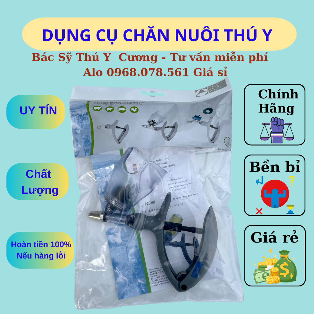 Xilanh tự động hsw eco - matic, xilanh zoetic, xilanh elanco loại 2ml