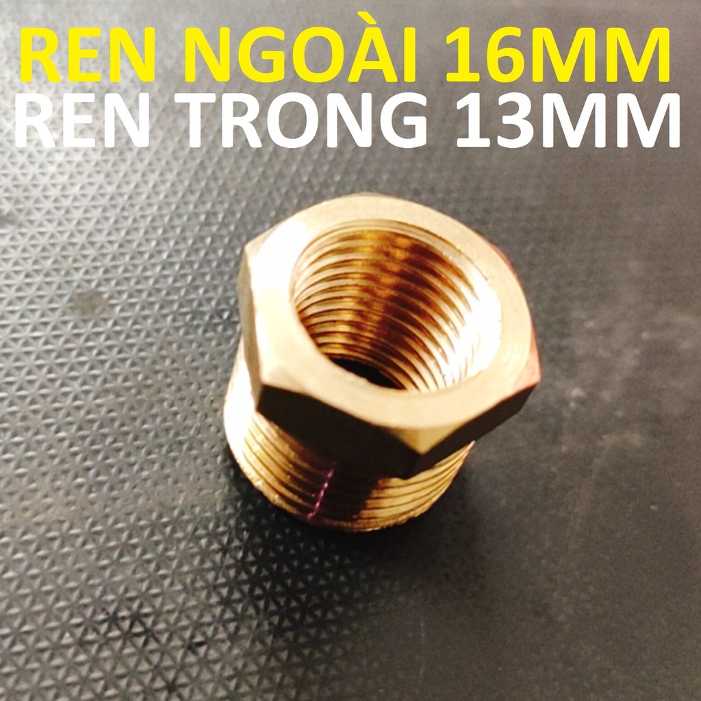 Cả rá - ren ngoài 16mm, ren trong tùy chọn,13mm, chất liệu đồng thau, cả rá /cà rá