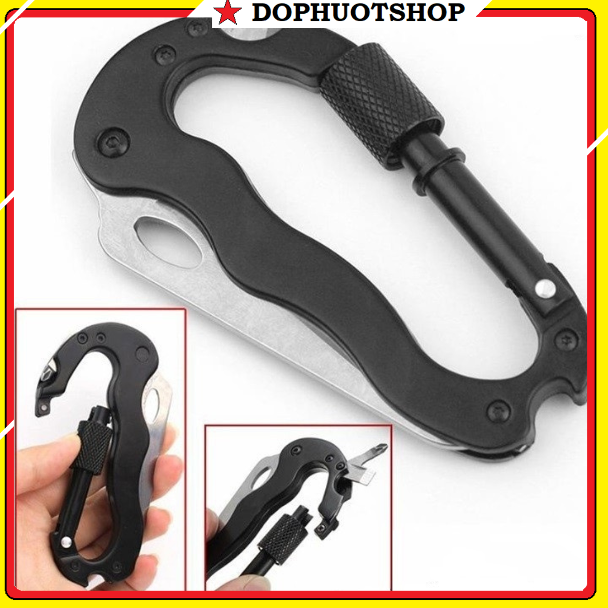 Móc khóa đi phượt đa năng 5in1