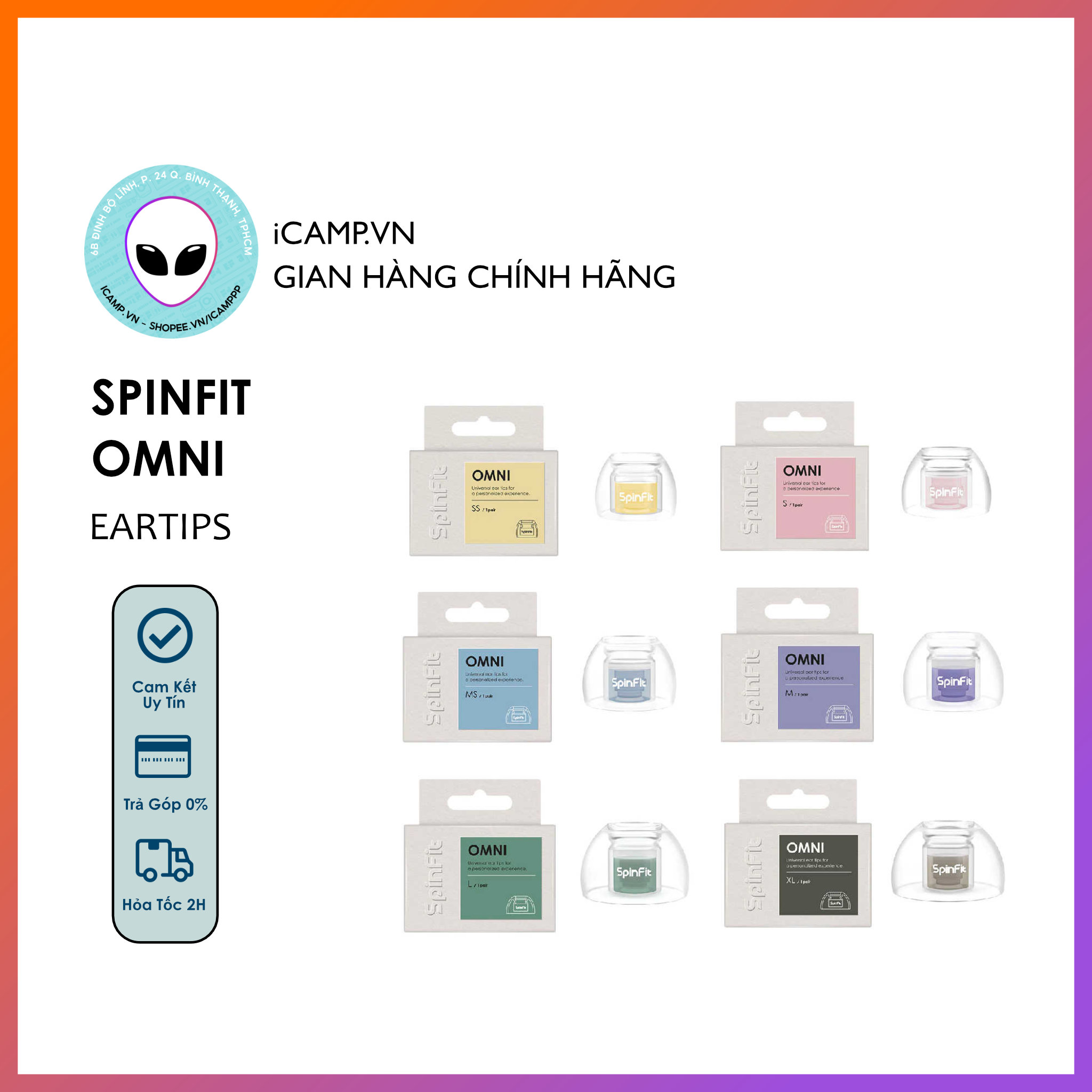 Nút Tai Nghe Thay Thế SpinFit OMNI Eartips - Cặp