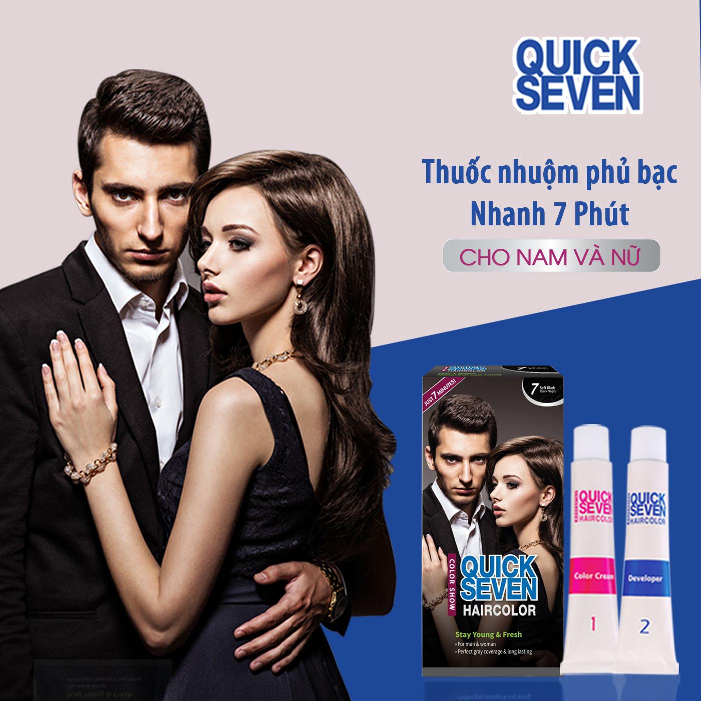 Nhuộm phủ bạc nhanh 7 phút quick seven s7 đen tự nhiên hàn quốc