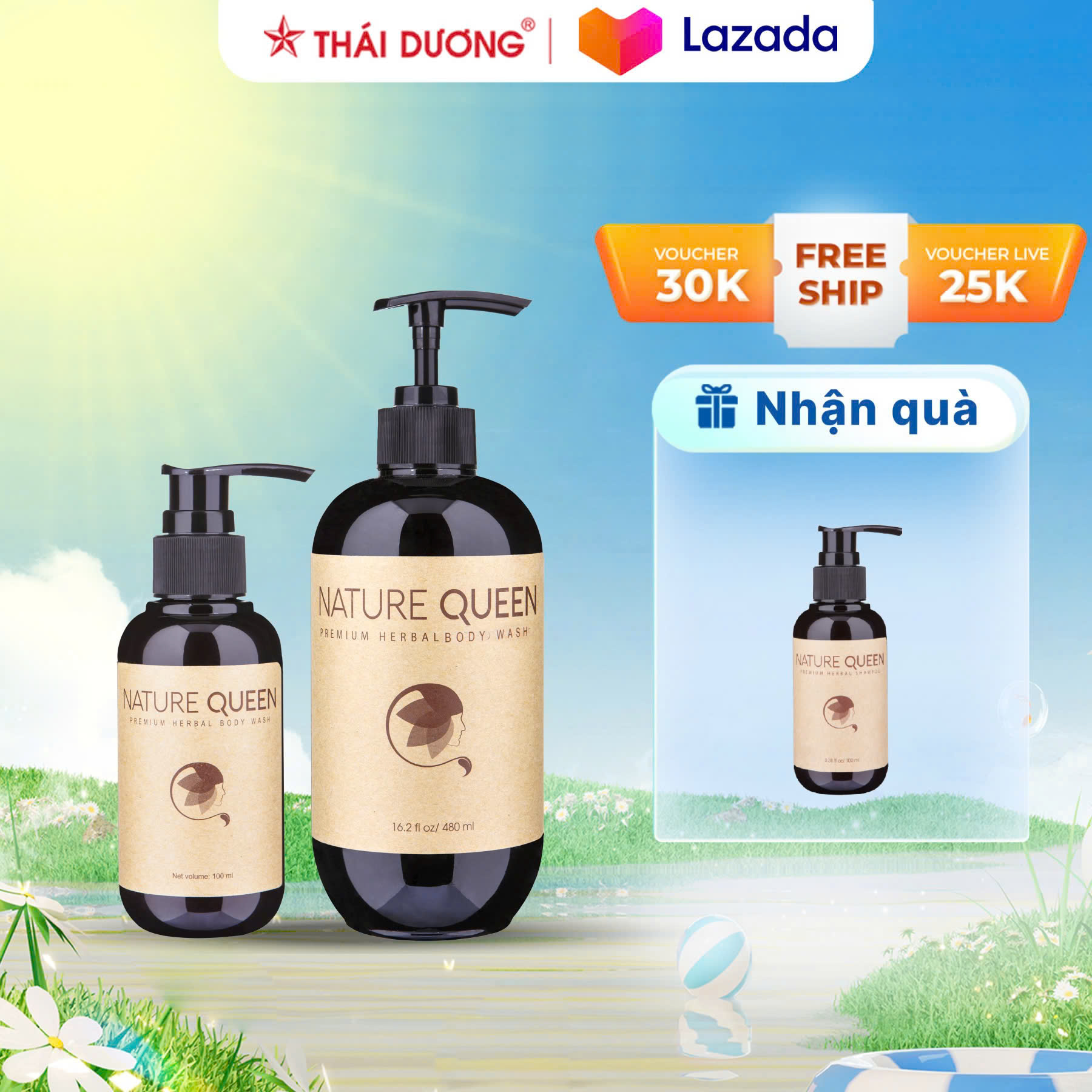 Sữa Tắm Thảo Dược Nature Queen 480Ml - Sao Thái Dương