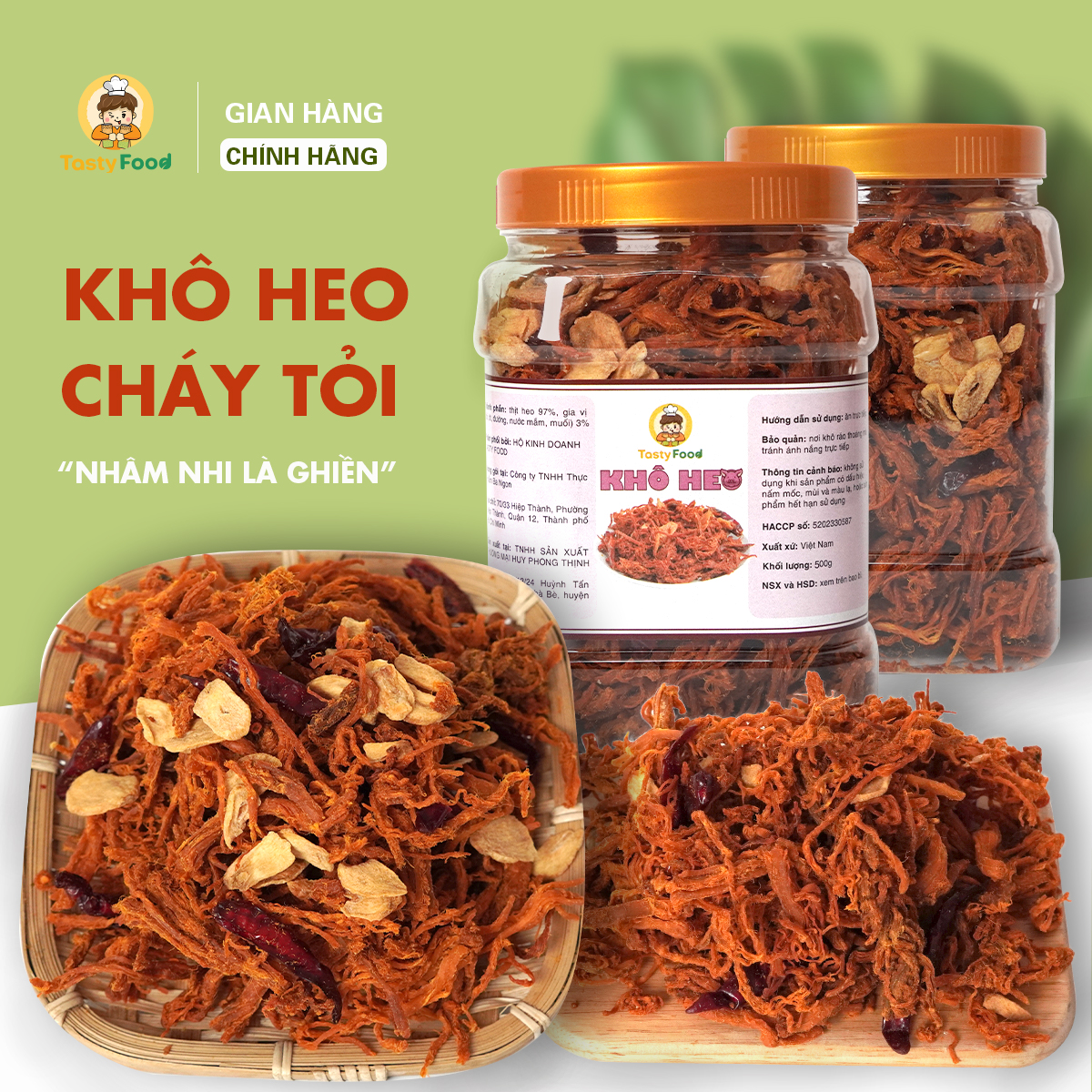 1kg khô heo cháy tỏi | khô heo thật | chất lượng thượng hạng