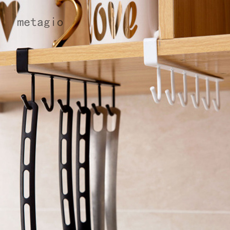 Metagio Giá Giữ Cốc 6 Móc Sắt Giá Treo Sắp Xếp Đồ Cho Phòng Tắm Và Nhà Bếp