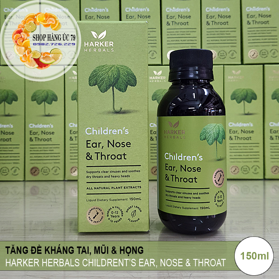 TĂNG ĐỀ KHÁNG TAI, MŨI & HỌNG - HARKER HERBALS EAR, NOSE & THROAT 150ml