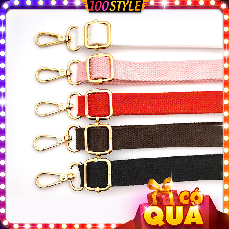 Dây đeo túi xách vải cotton sần bản rộng 2cm mới - 100style