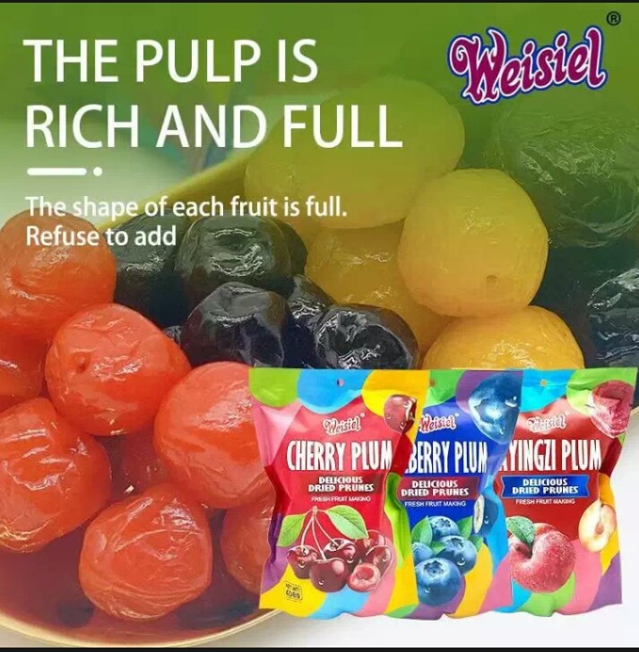 Mứt, Trái cây dẻo , Kẹo Ô Mai các vị Cherry, Mận, Việt Quất, Đủ vị món ăn vặt, thực phẩm đónh gói , bao gói rất tiện lợi cho việc sử dụng 1 gói 408gr