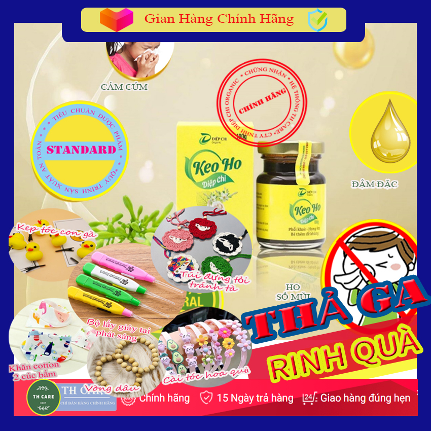 Keo Ho DIỆP CHI, Thổi Bay Ho, Đánh Tan Đờm, Chiết Xuất Hoàn Toàn Thiên Nhiên, Đậm Đặc Hơn Siro Ho, Dạng cao đặc 100g