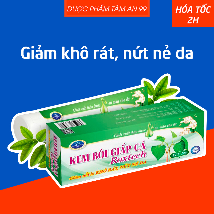 Kem bôi giấp cá roxtech giúp giảm nỗi lo khô rát, nứt nẻ da- tuýp 20g - dược phẩm tâm an 99