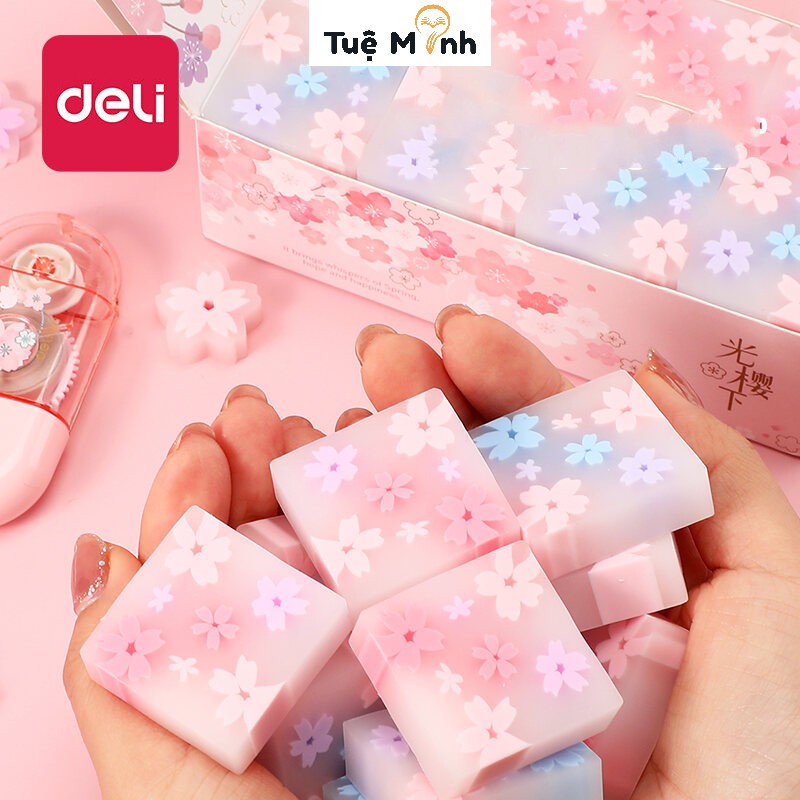 Gôm Tẩy Chì Deli Hoa Anh Đào Xinh Xắn Dễ Thương 71135 K23- VPP Tuệ Minh
