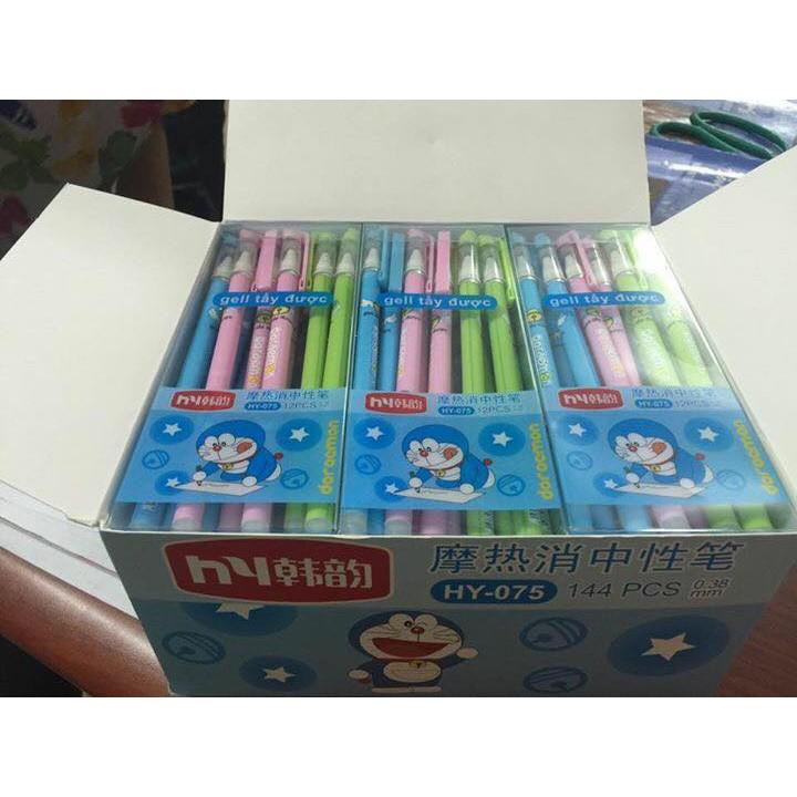 Combo bút viết xóa được Doraemon 5 Hộp mực xanh + 5 Hộp mực tím