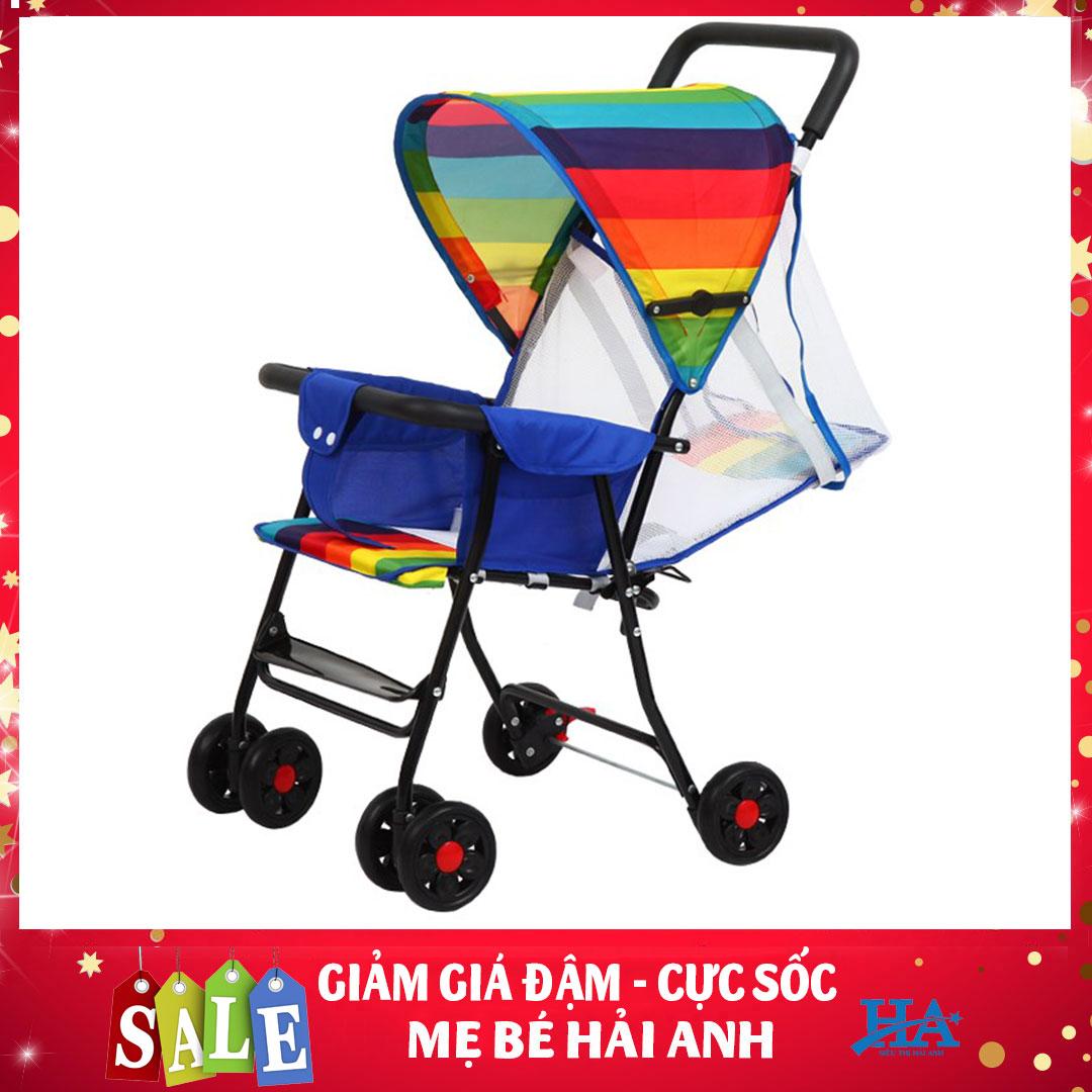 Xe đẩy 7 sắc cầu vồng trẻ em 4 bánh cho bé yêu, xe day tre em du lich, xe đẩy cho bé - hmbhuong50