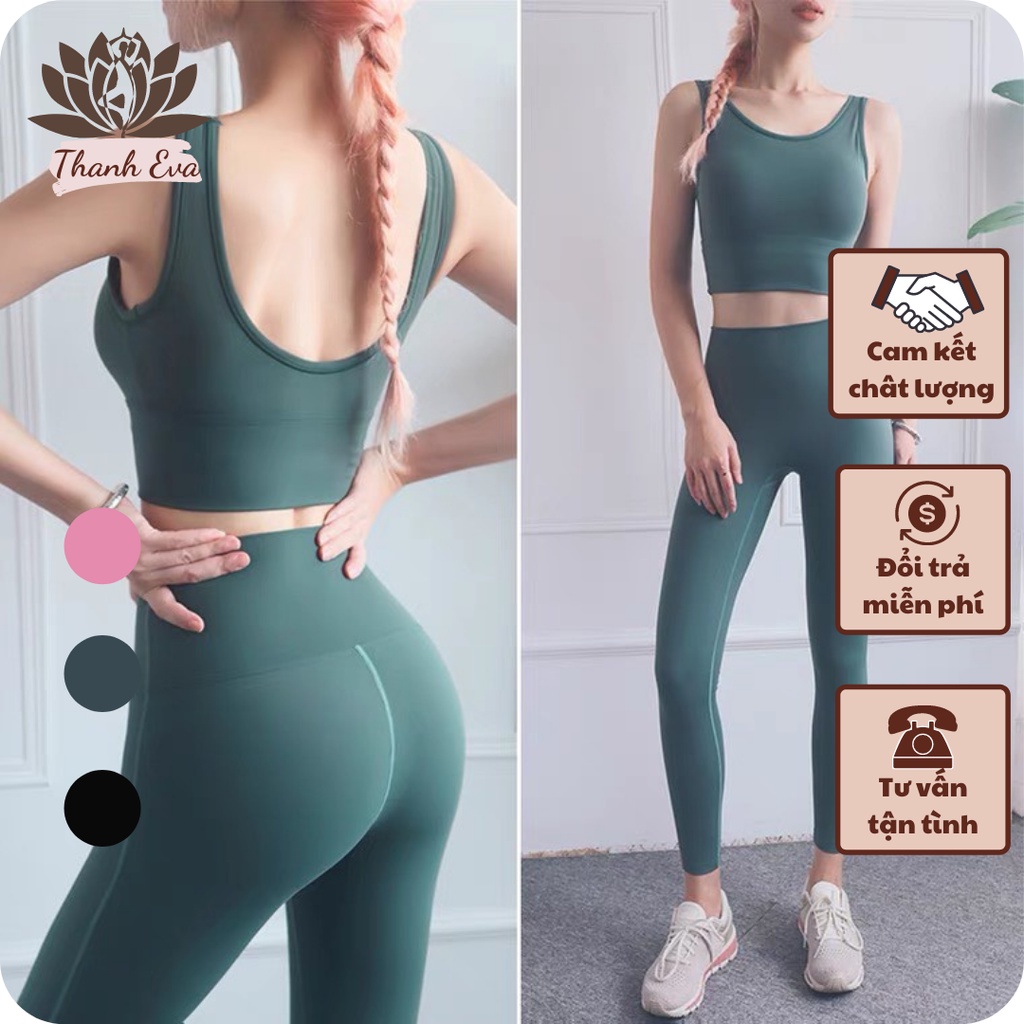 Bộ tập gym, yoga nữ, quần áo tập gym yoga aerobic nữ dáng đẹp tặng kèm mút ngực