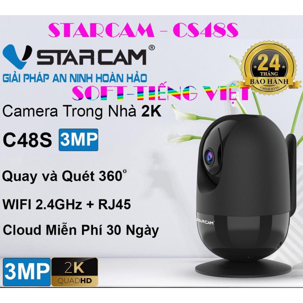 Camera Ip Wifi Starcam C48s , 30mpx , Đàm Thoại , Có Lan , Hồng Ngoại 10m