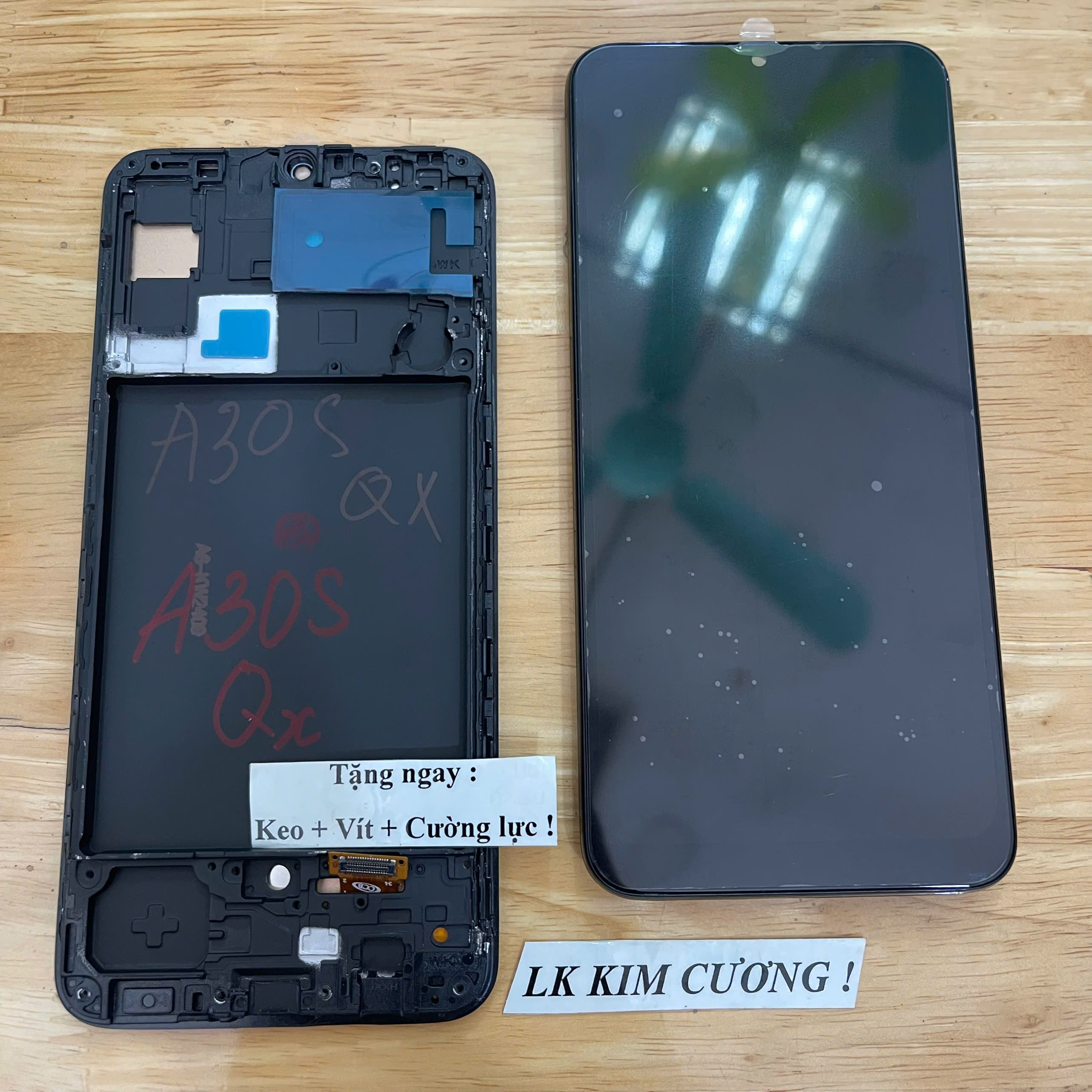 Màn hình samsung A30S - liền khung - Mã QX