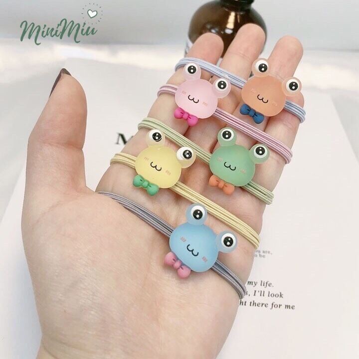Dây cột tóc nữ hình chú ếch trong suốt siêu cute