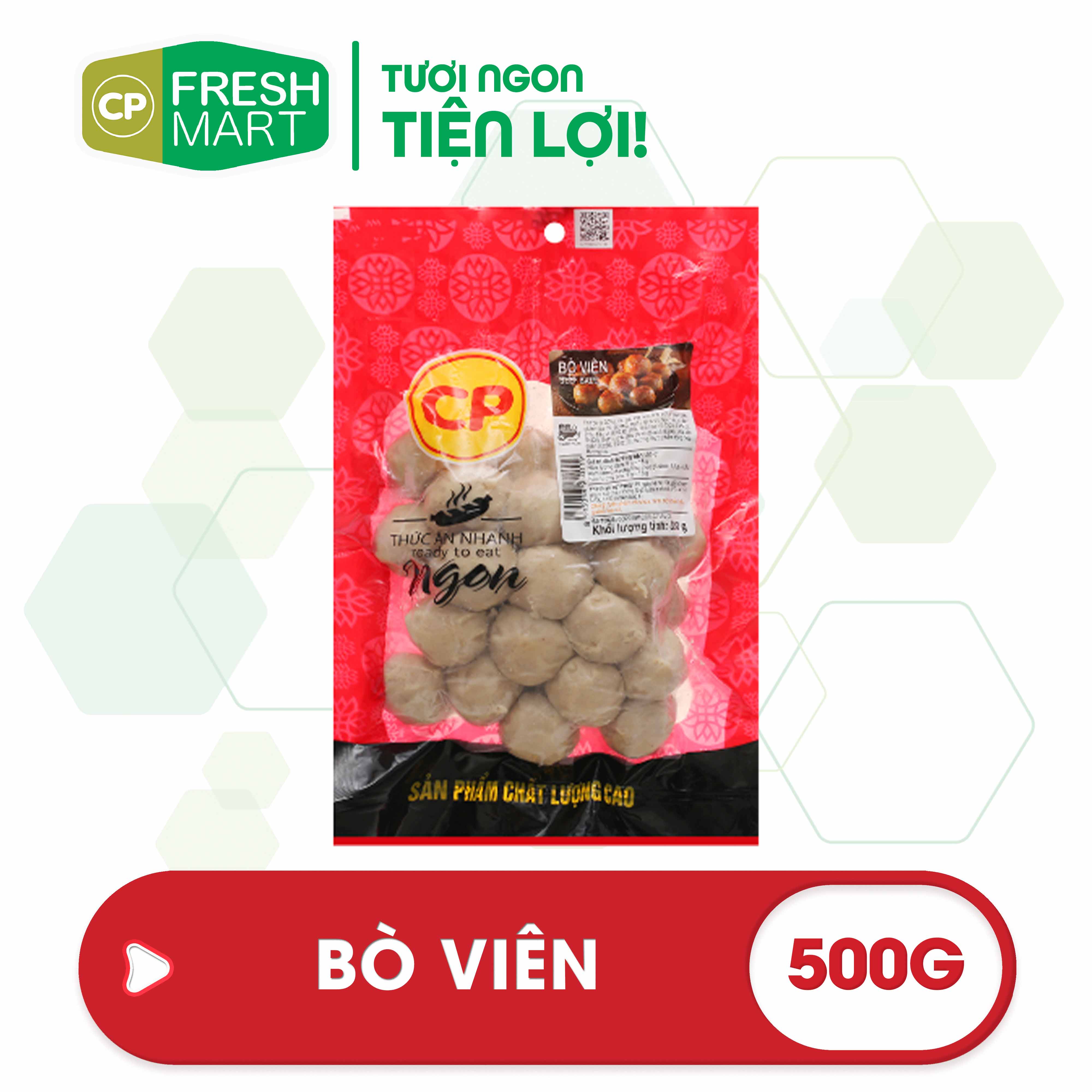 Bò viên cp 500g - chế biến sẵn cp foods - thơm ngon tiện lợi - cp fresh mart