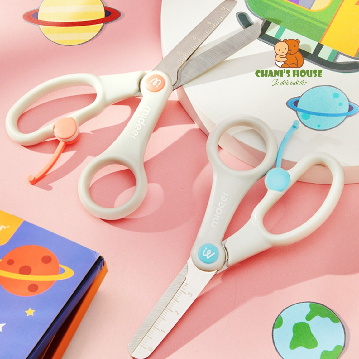 Kéo cắt giấy an toàn cho bé 3+ tập làm thủ công mideer