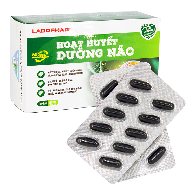 LADOHERBAL HOẠT HUYẾT DƯỠNG NÃO – Giúp tăng tuần hoàn máu não, giảm nguy cơ đột quỵ, tai biến (50 viên)