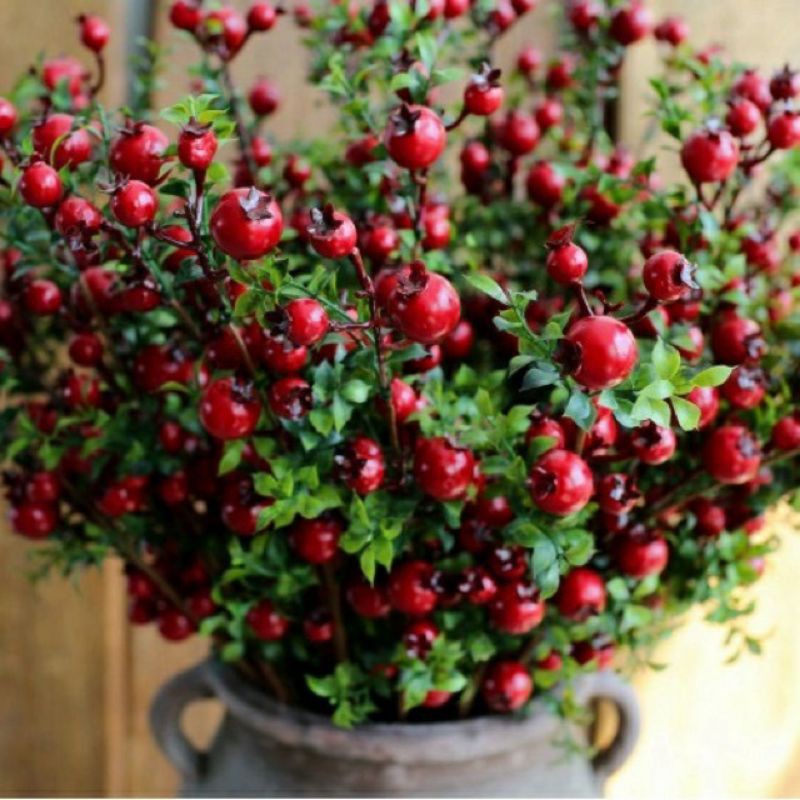 cây giả - cành lựu phú quý (màu đỏ)