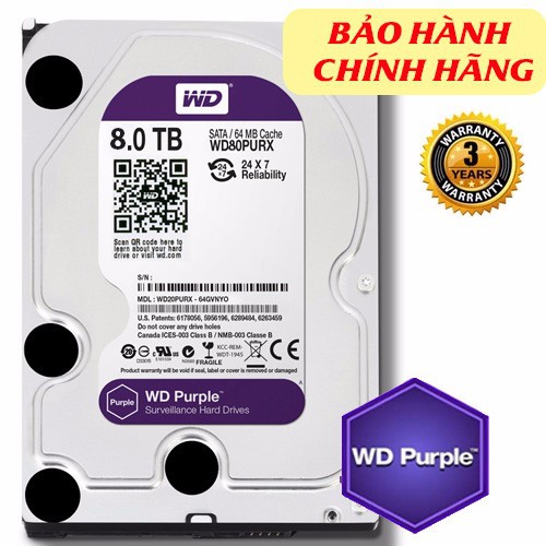 Ổ cứng chuyên dụng cho CAMERA MÁY TÍNH western purple  10TB 8TB6Tb4Tb 3Tb2Tb1TB 500g . Bảo hành theo seri tại hãng 36 Tháng trên toàn quốc tem SPC