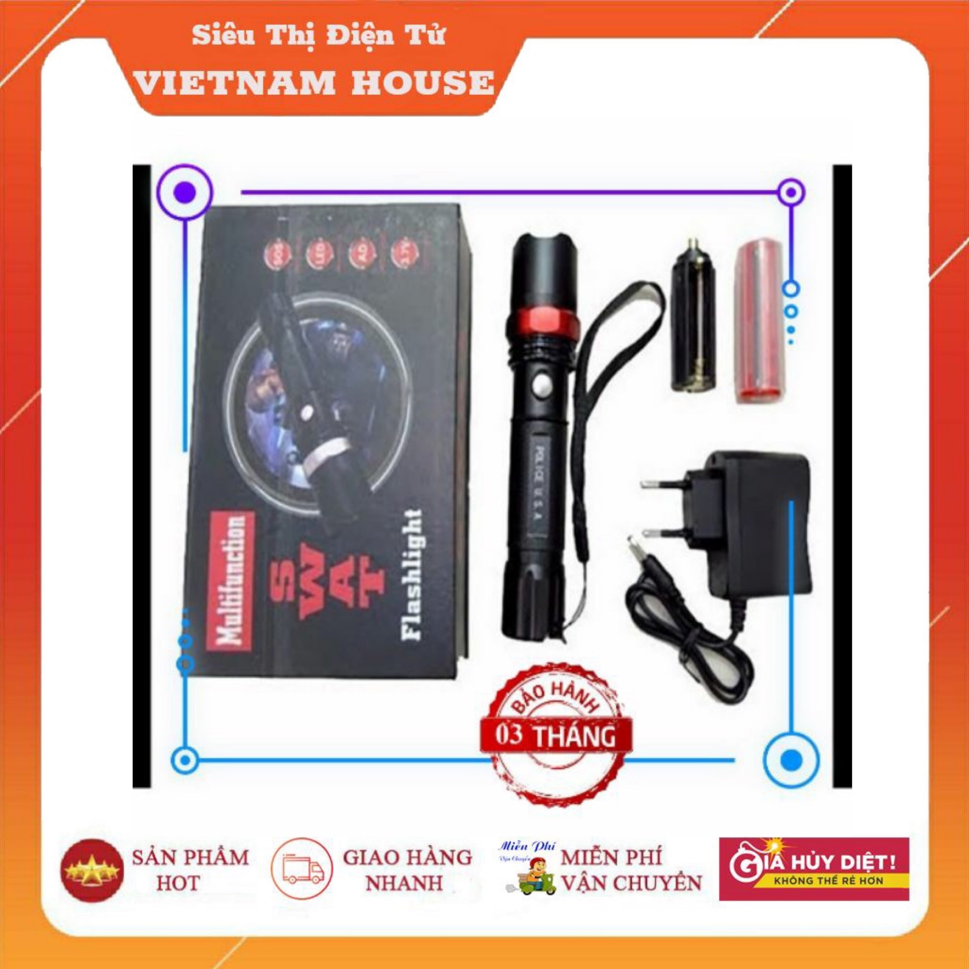 🔴đang sale>> phiên bản đèn pin police swat thái lan siêu sáng - sang trọng từng mm - có bảo hành