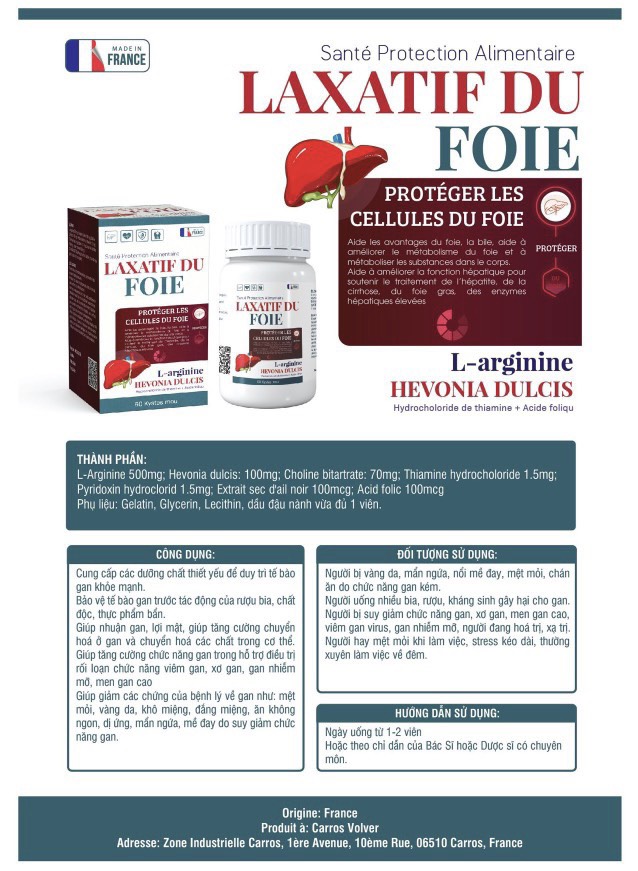 Laxatif du foie domi 60 viên - bổ gan, lợi mật