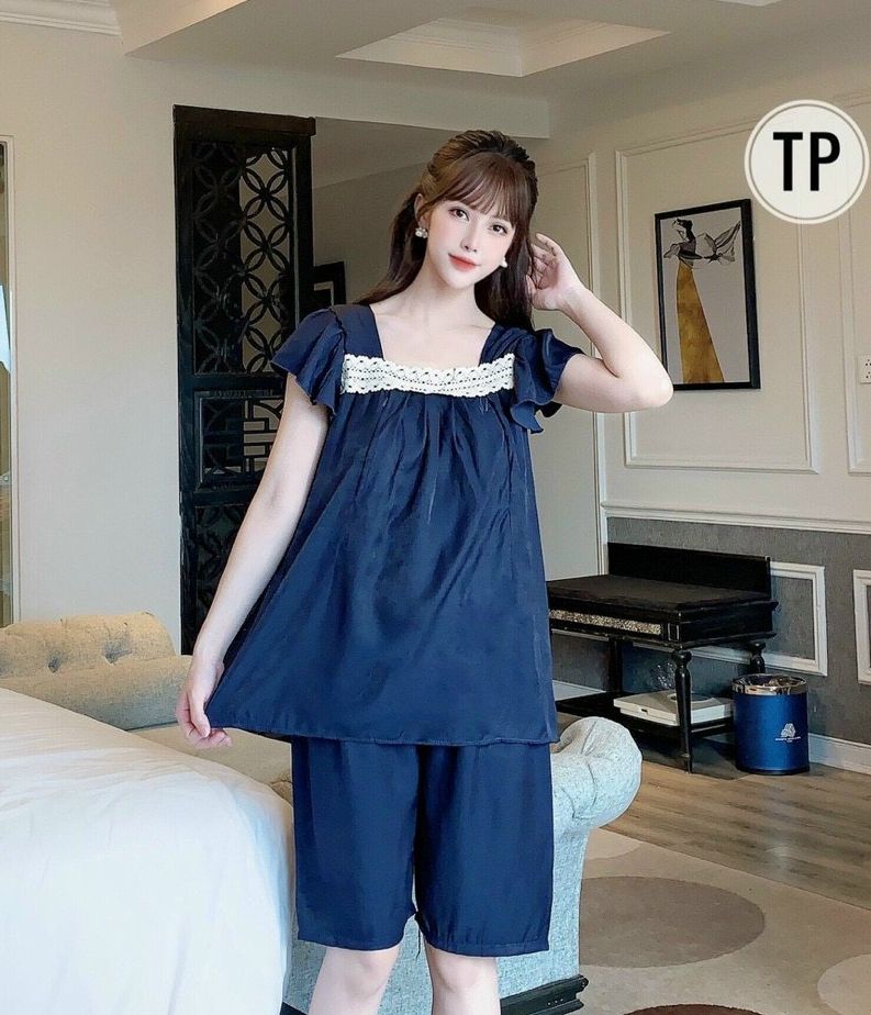 Bộ đồ bầu sau sinh mặc nhà Hàn Quốc, chất cotton, thoáng mát, tiện cho mẹ ty, size to
