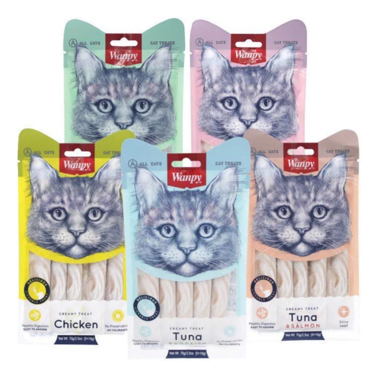 Súp thưởng wanpy treat cho mèo thơm ngon gói 70g