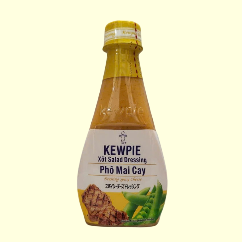 KEWPIE + chai CAM 210ml + SỐT PHÔ MAI CAY Spicy Cheese Salad Dressing Sauce