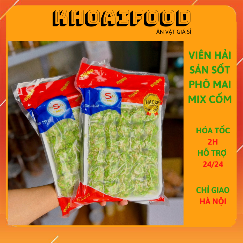 Viên hải sản sốt phô mai mix cốm chiên rán siêu ngon
