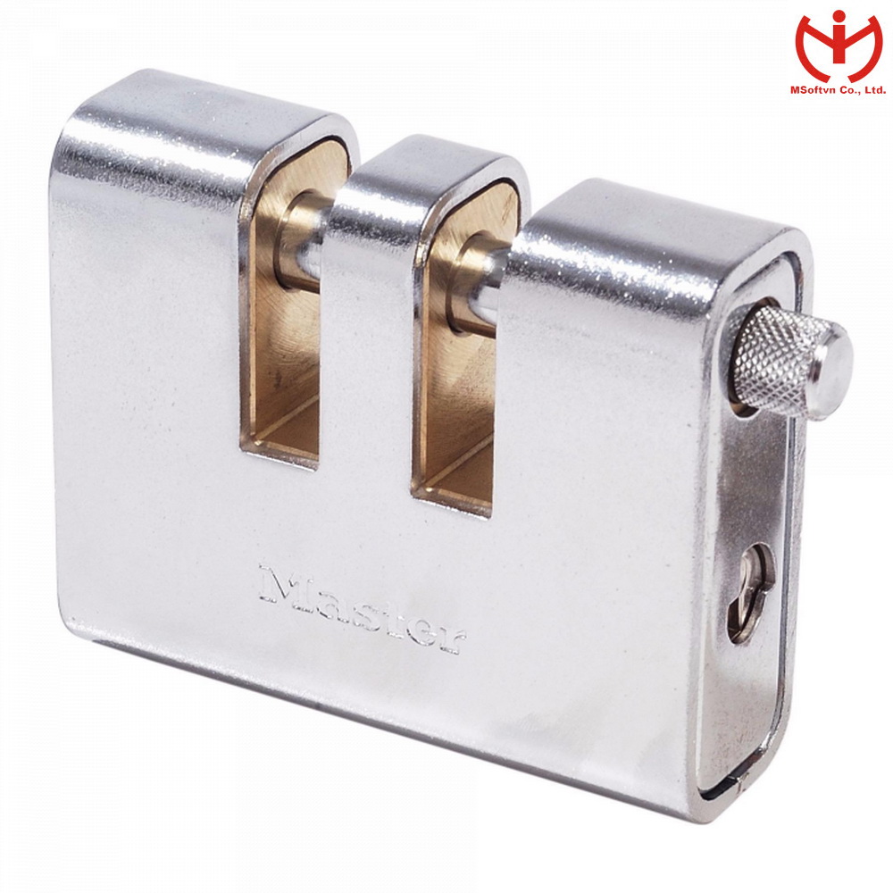 Ổ khóa cầu ngang master lock 695 eurd thân thép 90mm 4 chìa răng cưa - msoft