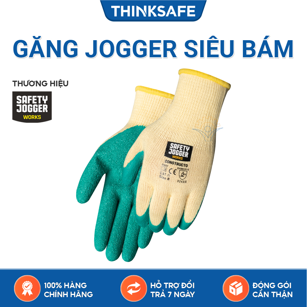 Găng tay đa dụng siêu bám Jogger Constructo bao tay thoáng khí ôm tay sử dụng đa năng, găng tay siêu bám chống mòn (vàng xanh) -Thinksafe