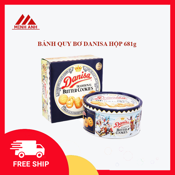 Bánh Quy Bơ Danisa Hộp 681g, bánh quy giòn, hương vị thơm ngon, bánh Danisa mang đậm chất hoàng gia 