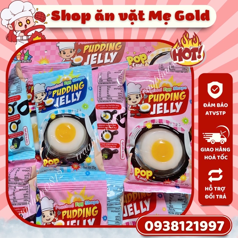 Pudding thạch nổ hình chảo chiên trứng ốp la