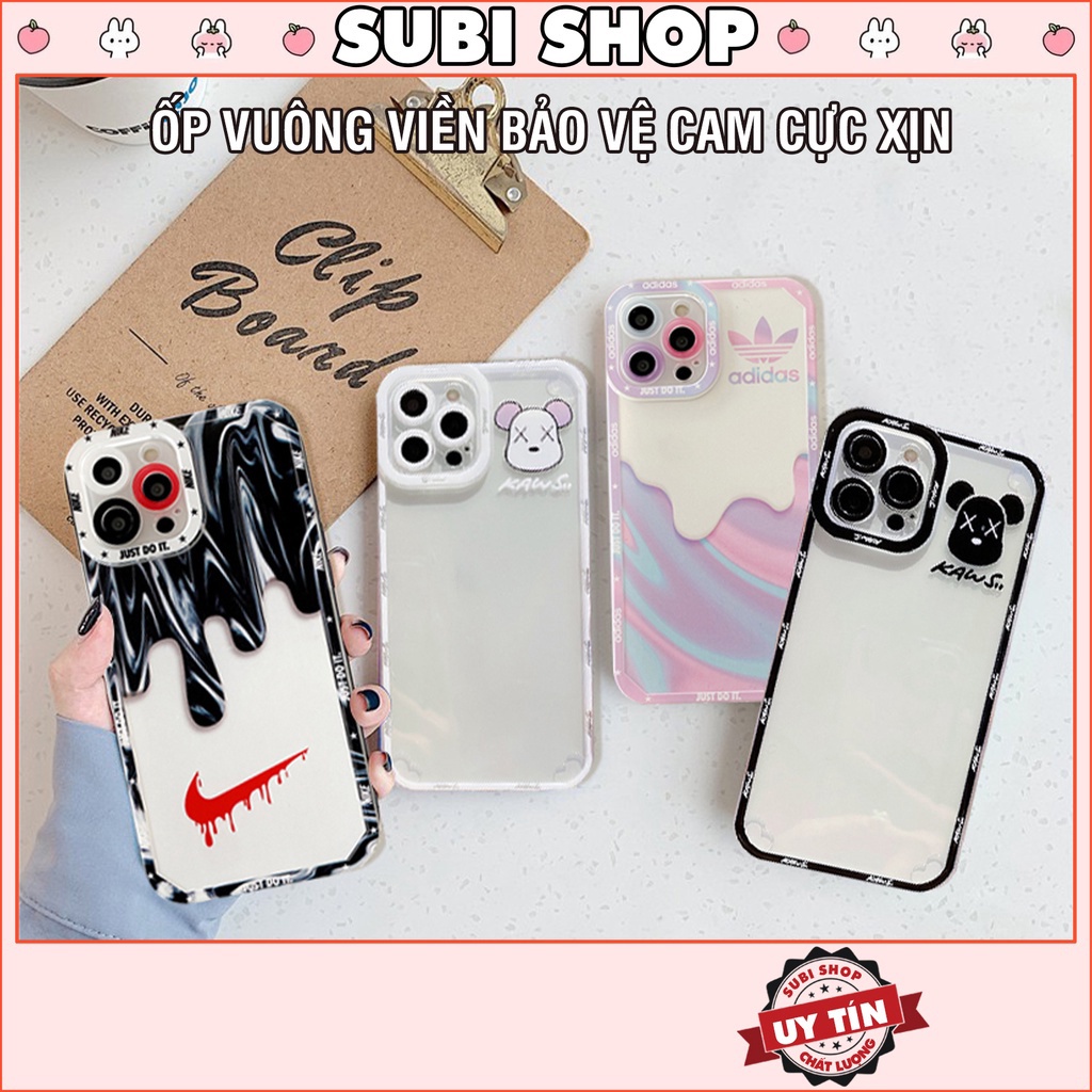 Ốp lưng iphone cạnh vuông bảo vệ camera viền nổi kaws face 6/6plus/6s/6splus/7/7plus/8/8plus/x/xs/11/12/promax