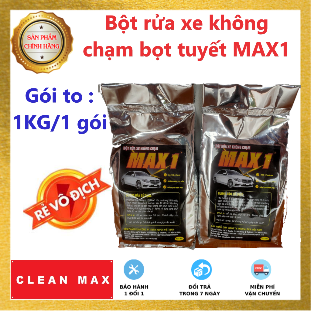 Combo 2 gói bột rửa xe bọt tuyết không chạm MAX1