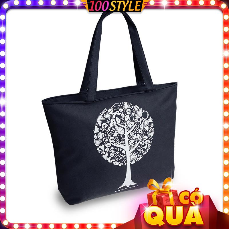 Túi vải tote cây love me có dây kéo korea m733 - 100style.net